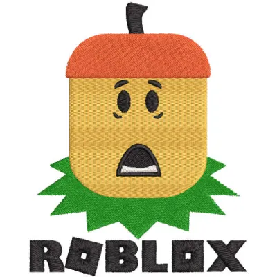 Bloxtober with roblox logo embroidery design - Embroidery Design