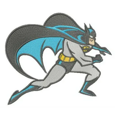 Batman sneaks embroidery design preview showing detailed stitched pattern