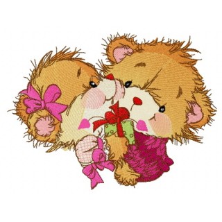 Bear's Valentine's day embroidery design - Embroidery Design