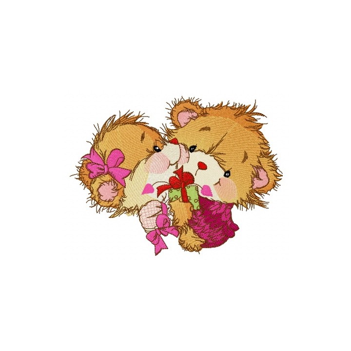 Bear's Valentine's day embroidery design - Embroidery Design