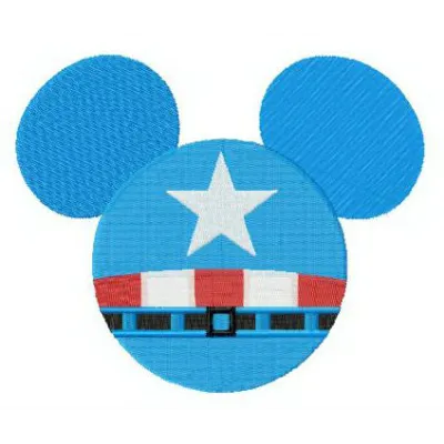 Captain Mickey embroidery design featuring Disney character in superhero costume
