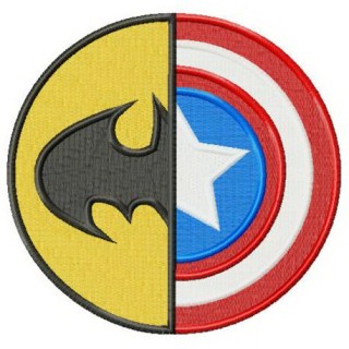 Batman or Captain America embroidery design - Embroidery Design