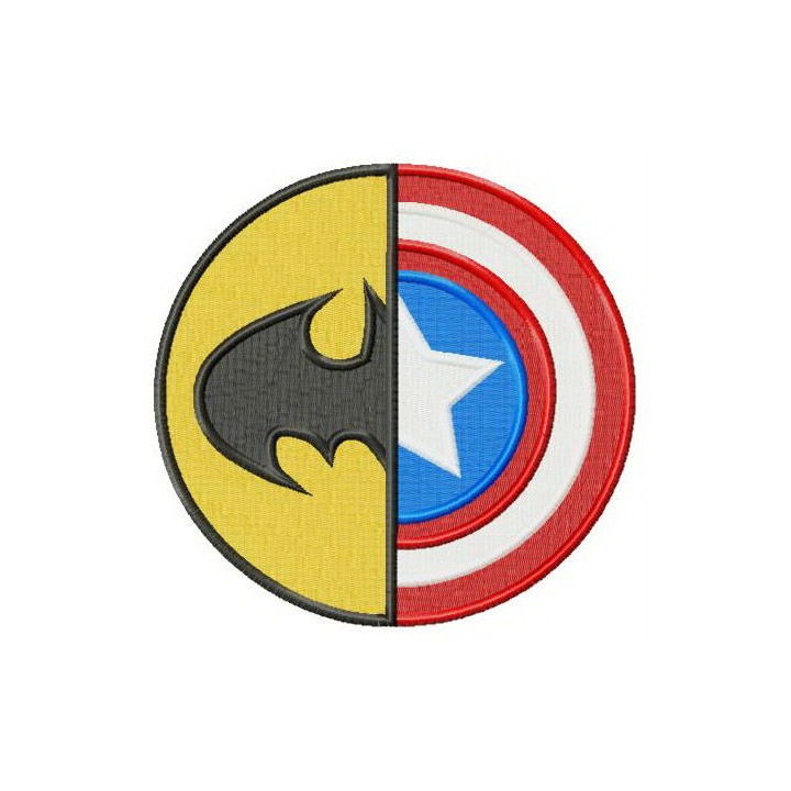 Batman or Captain America embroidery design - Embroidery Design