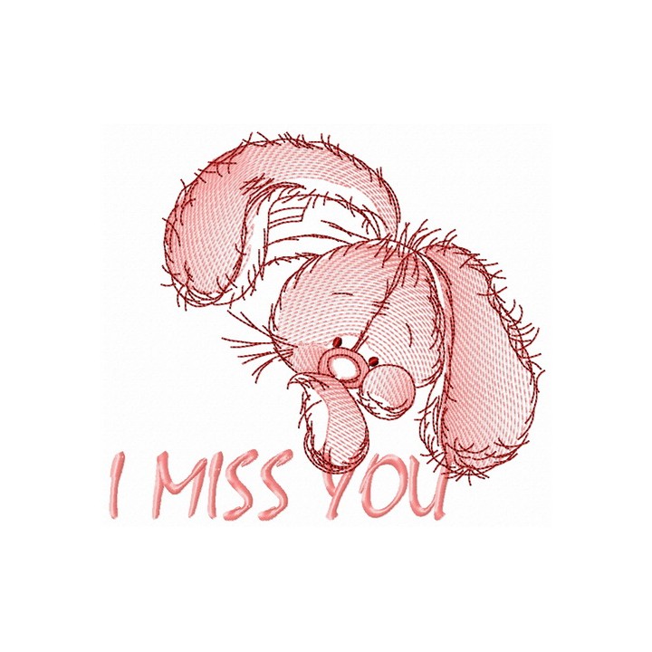 I miss you 7 embroidery design - Embroidery Design