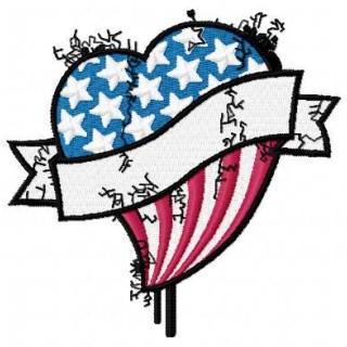American heart 2 embroidery design - Embroidery Design