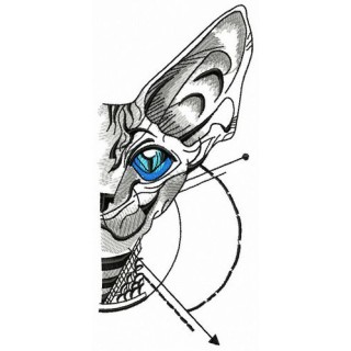 Peterbald half muzzle embroidery design - Embroidery Design
