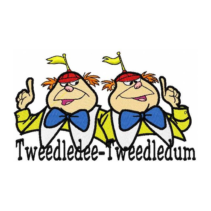 Tweedledee and Tweedledum 3 embroidery design - Embroidery Design