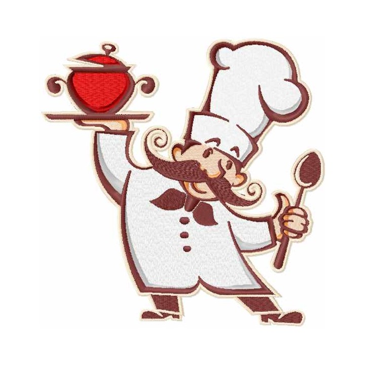 Funny chef embroidery design - Embroidery Design