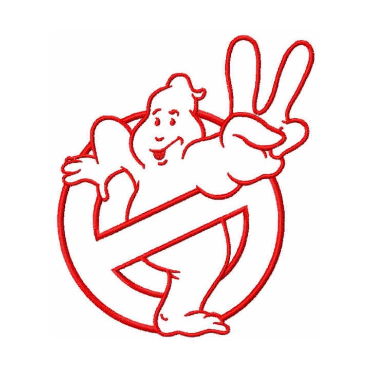 Ghostbuster victory one color embroidery design - Embroidery Design