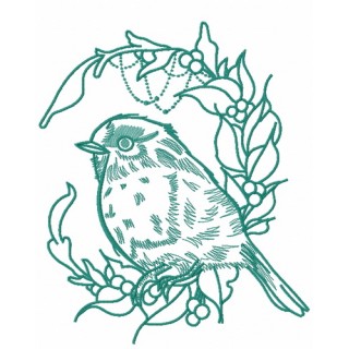 Bullfinch 5 embroidery design - Embroidery Design