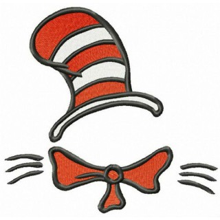 Cat's striped hat embroidery design - Embroidery Design