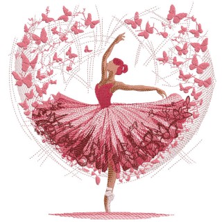 Ballet in my heart embroidery design - Embroidery Design