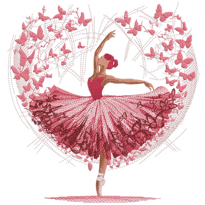 Ballet in my heart embroidery design - Embroidery Design