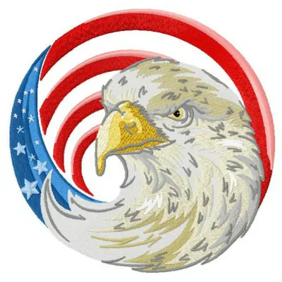 American eagle 4 embroidery design preview showing detailed stitching pattern for Independence Day projects
