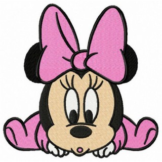 Minnie in pink romper embroidery design - Embroidery Design