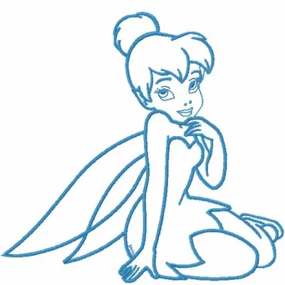 Tinkerbell 25 embroidery design preview showing detailed stitching pattern