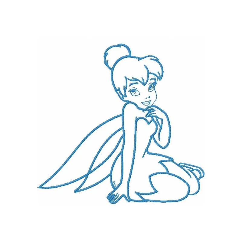 Tinkerbell 25 embroidery design preview showing detailed stitching pattern