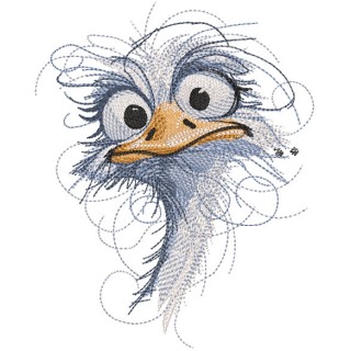 Funny ostrich embroidery design - Embroidery Design