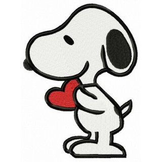 Snoopy with Valentina card embroidery design - Embroidery Design