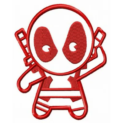 Deadpool ready to attack embroidery design - Embroidery Design