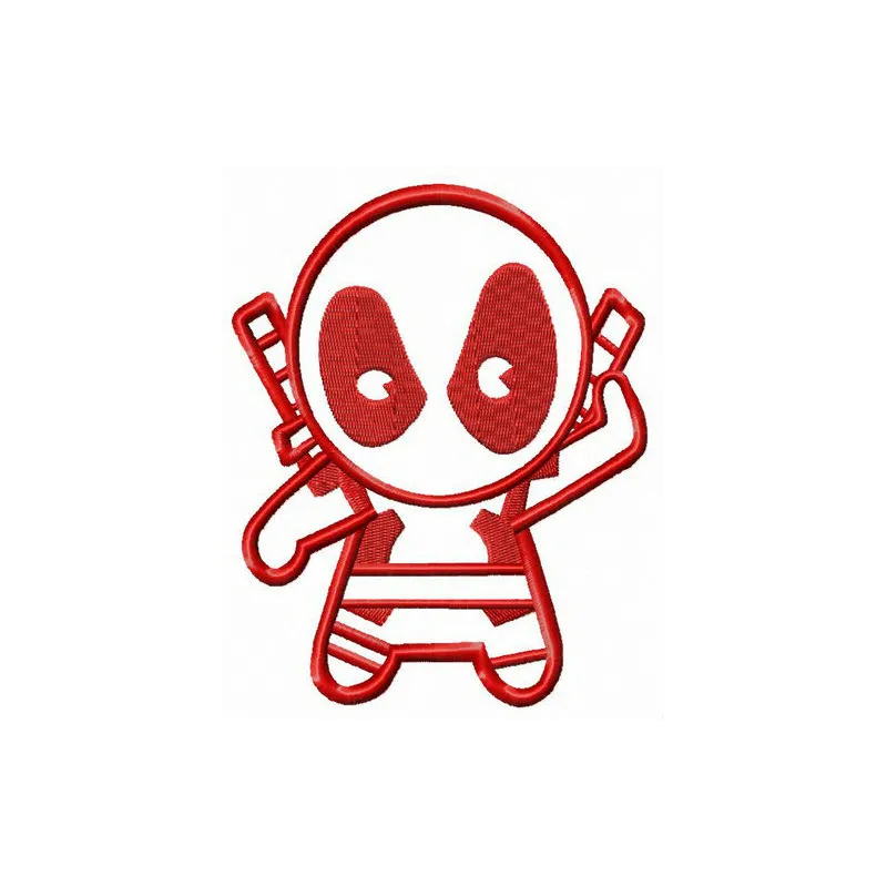 Deadpool ready to attack embroidery design - Embroidery Design