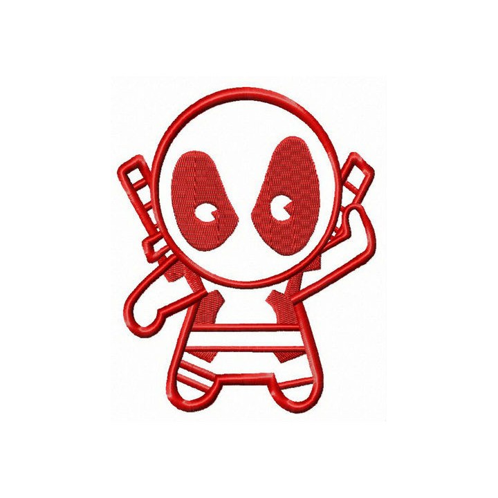 Deadpool ready to attack embroidery design - Embroidery Design