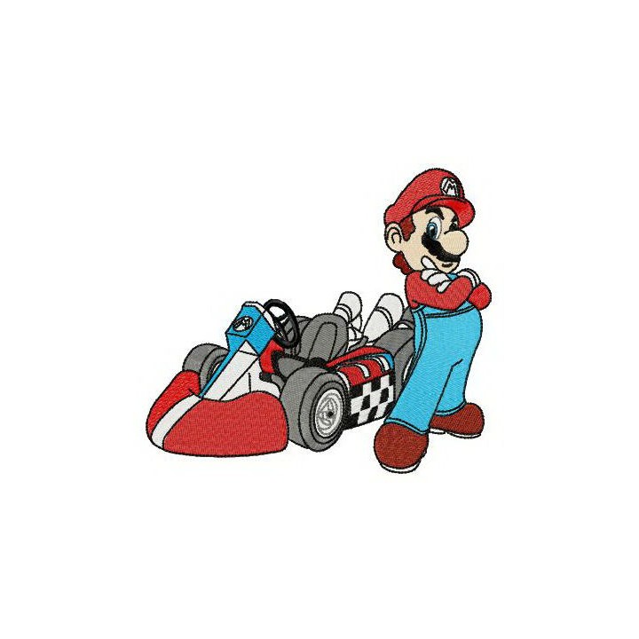 Mario kart embroidery design - Embroidery Design