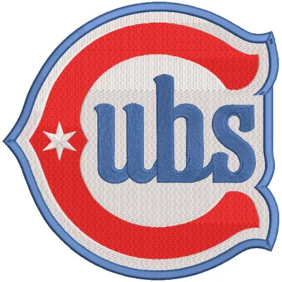 Chicago Cubs Jersey logo embroidery design featuring vibrant blue and red colors with iconic team emblem.