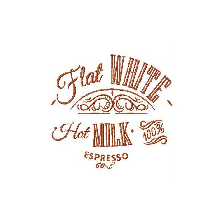 Flat white coffee embroidery design - Embroidery Design