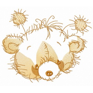 Teddy bear muzzle sketch embroidery design - Embroidery Design