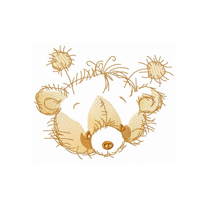 Teddy bear muzzle sketch embroidery design - Embroidery Design