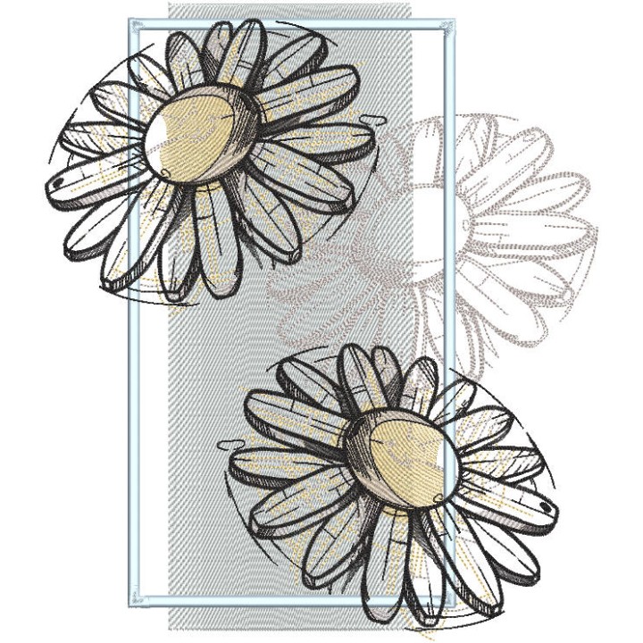 Three daisies embroidery design - Embroidery Design