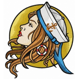 Sun and sailor embroidery design - Embroidery Design