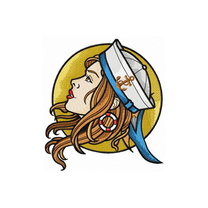Sun and sailor embroidery design - Embroidery Design