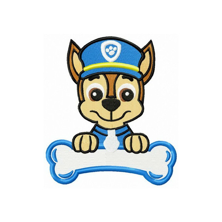 Chase with bone embroidery design - Embroidery Design