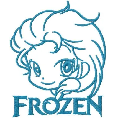 Elsa Chibi 3 embroidery design preview showing cute character stitching pattern