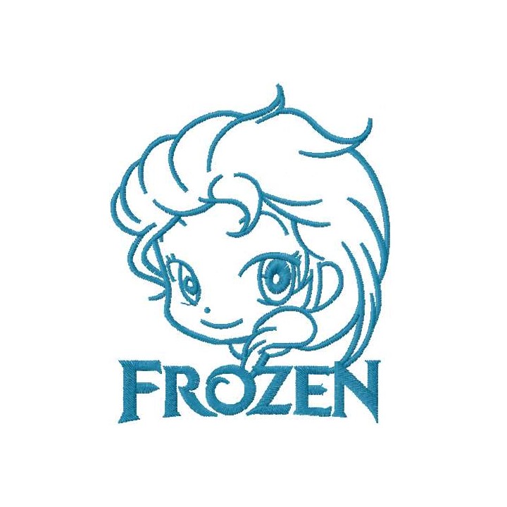 Elsa Chibi 3 embroidery design - Embroidery Design