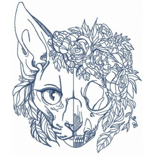 Scary cat embroidery design - Embroidery Design