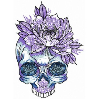 Skull of baroness embroidery design - Embroidery Design