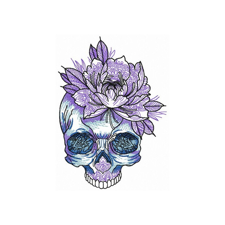 Skull of baroness embroidery design - Embroidery Design