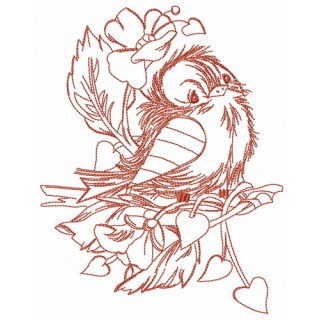 Sad sparrow sketch embroidery design - Embroidery Design