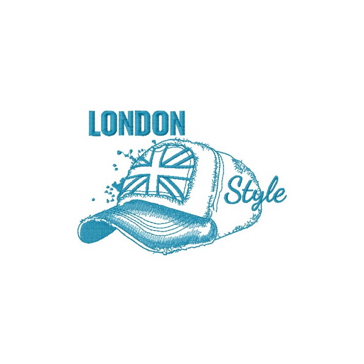 London style: cap sketch embroidery design - Embroidery Design