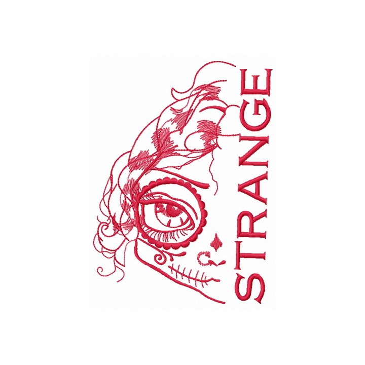 Strange little girl embroidery design - Embroidery Design