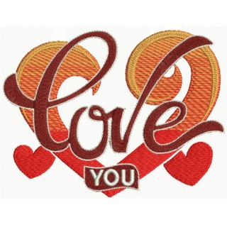 Love you 7 embroidery design - Embroidery Design