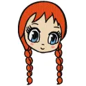 Anna chibi 3 embroidery design preview showing cute cartoon character stitching pattern