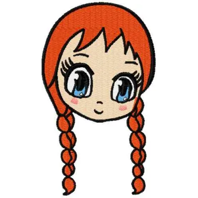Anna chibi 3 embroidery design preview showing cute cartoon character stitching pattern