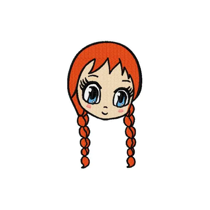 Anna chibi 3 embroidery design preview showing cute cartoon character stitching pattern