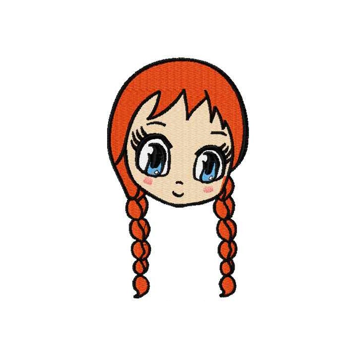 Anna chibi 3 embroidery design - Embroidery Design