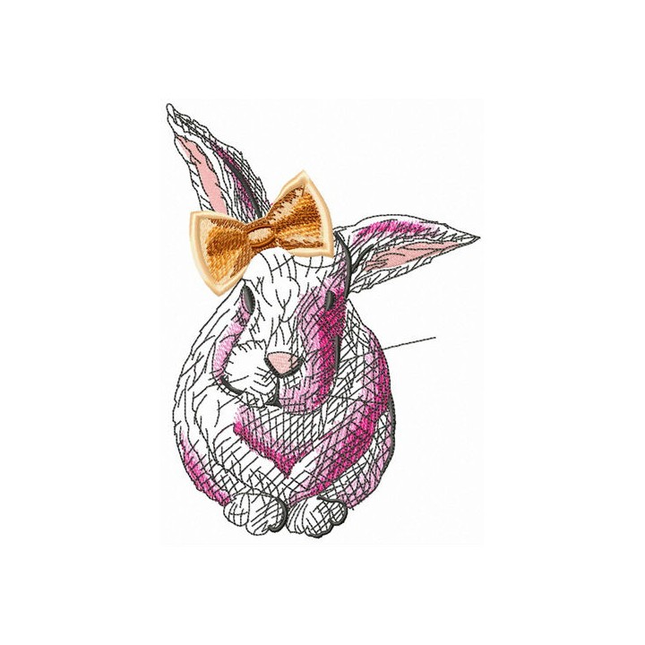 White rabbit embroidery design - Embroidery Design