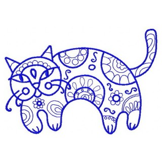 Ornamental cat 4 embroidery design - Embroidery Design